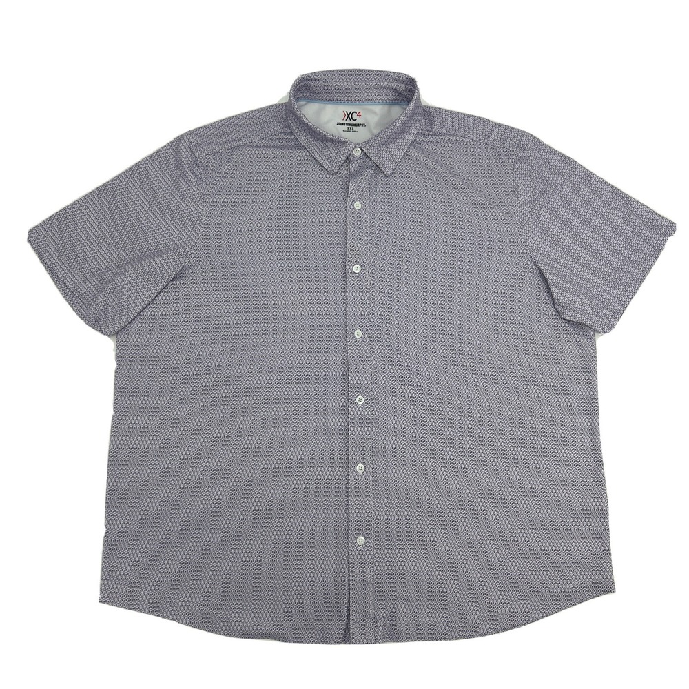 Johnston & Murphy XC4 Shirt Men's XXL 2XL Purple‎ Geometric Button Up Stretch
